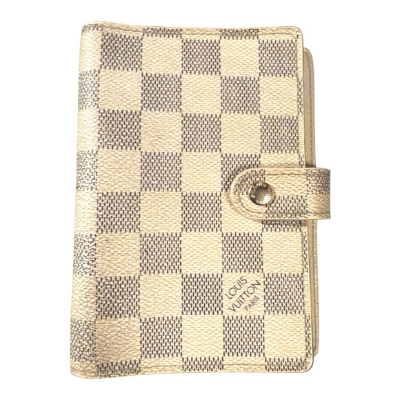 LV Agenda PM Damier Azur Louis Vuitton Agenda Cover White and Gray Checkered COA - Picture 1 of 7